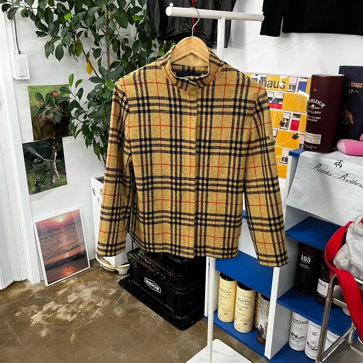 BURBERRY バーバリー ゴルフ ノヴァチェック ウーマンズ ウール|カシミア ジャケット M