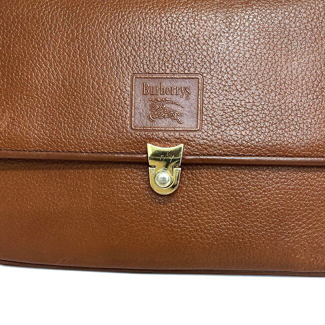 バーバリー ハンドバッグ ブラウン ヴィンテージ レザー 中古