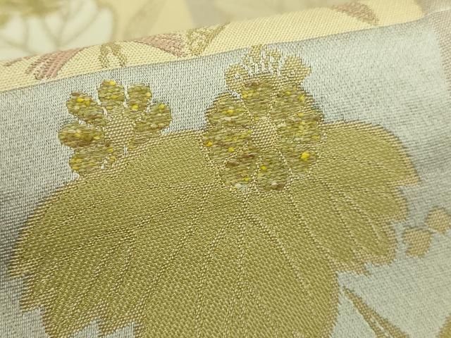 平和屋着物■極上　西陣織　陰山織物謹製　箔屋清兵衛　六通柄袋帯　草木染　桐笹文　逸品　DZAA7420kh5 平和屋着物□極上 西陣織 陰山織物謹製 箔屋清兵衛 六通柄袋帯 草木染