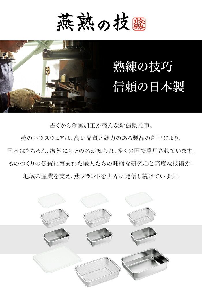 ザル バット3点×4個組セット バット フタ 角ザル 燕三条 角型 キッチンバット 蓋付き バット ステンレスバット ステンレスザル ざる 水切りザル ステンレス製 ザル 下ごしらえ 水切り 下処理 重ねて使える 新生活 一人暮らし