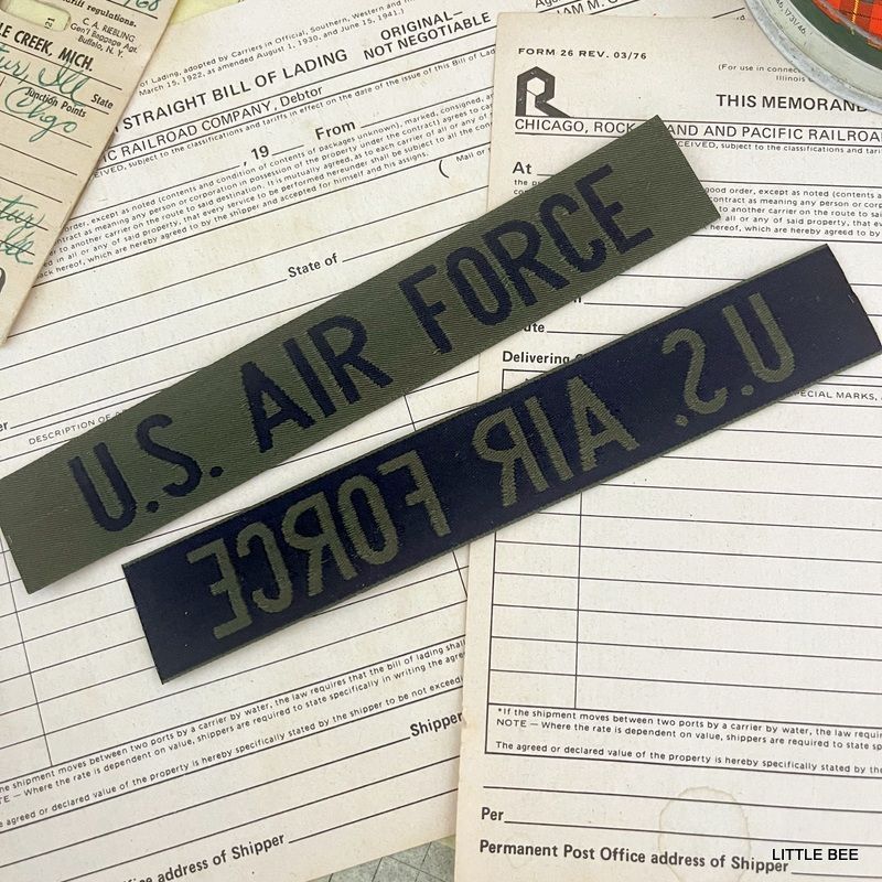 275・R-1900 U.S. AIR FORCE ネームテープ 2本セット 織りネーム