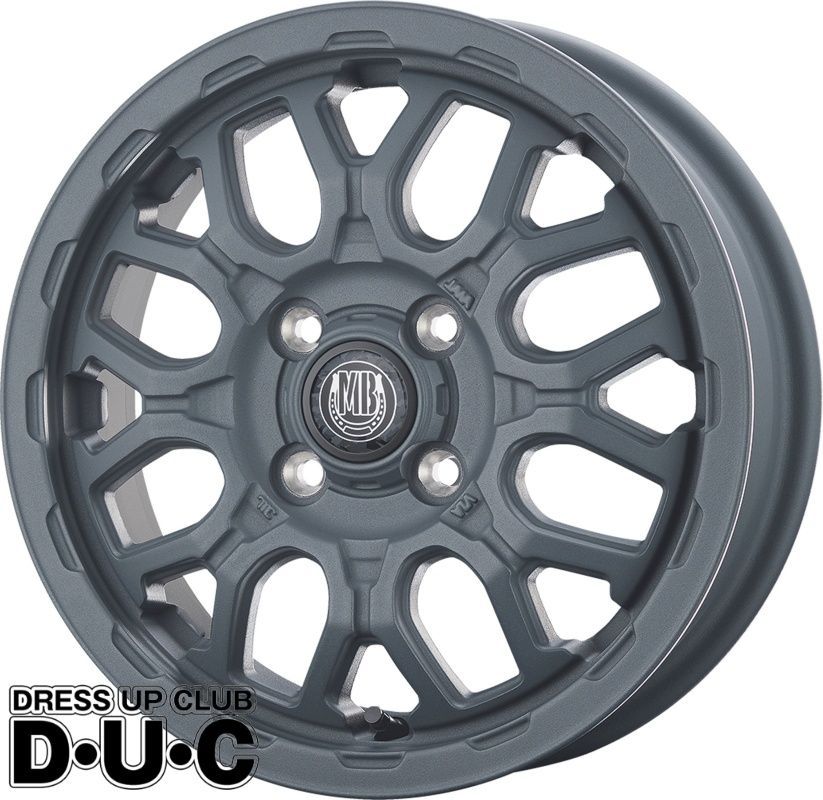 新色 軽トラ軽バン12インチ ホイール4本セット MUD BAHN XR-800M ME チッピンググレー CGY 12-4.0 4-100 42 12-4.00B