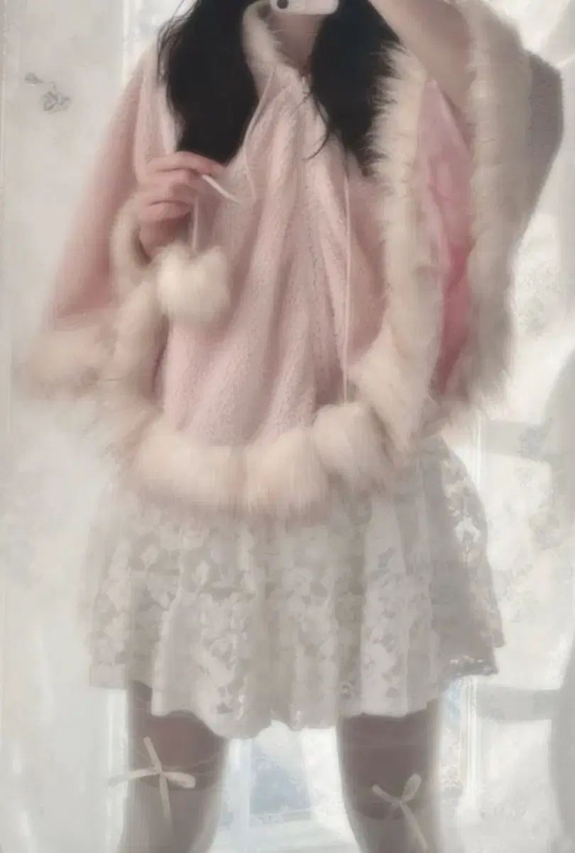 LIZLISA ポンチョ ピンク LIZ LISA (リズリサ) いちごミルク ピンク 段々 ポンチョ