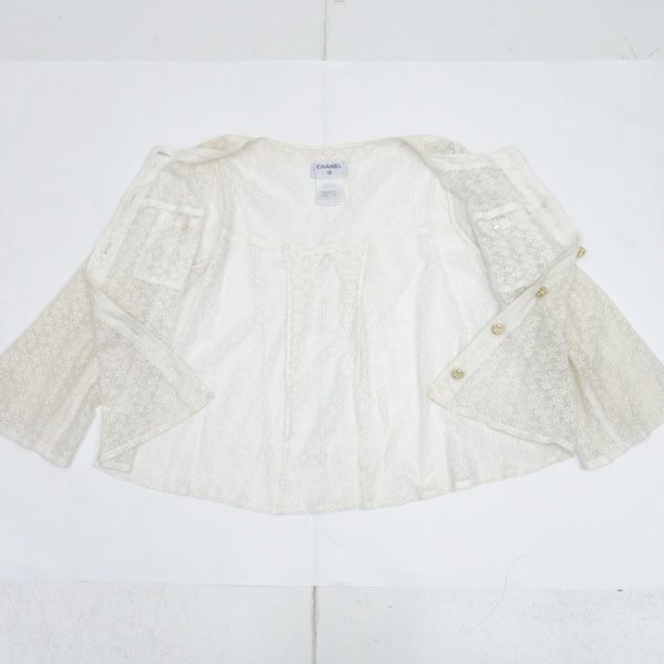 CHANEL / シャネル ◇ブラウス レース 花柄 カメリアボタン SIZE