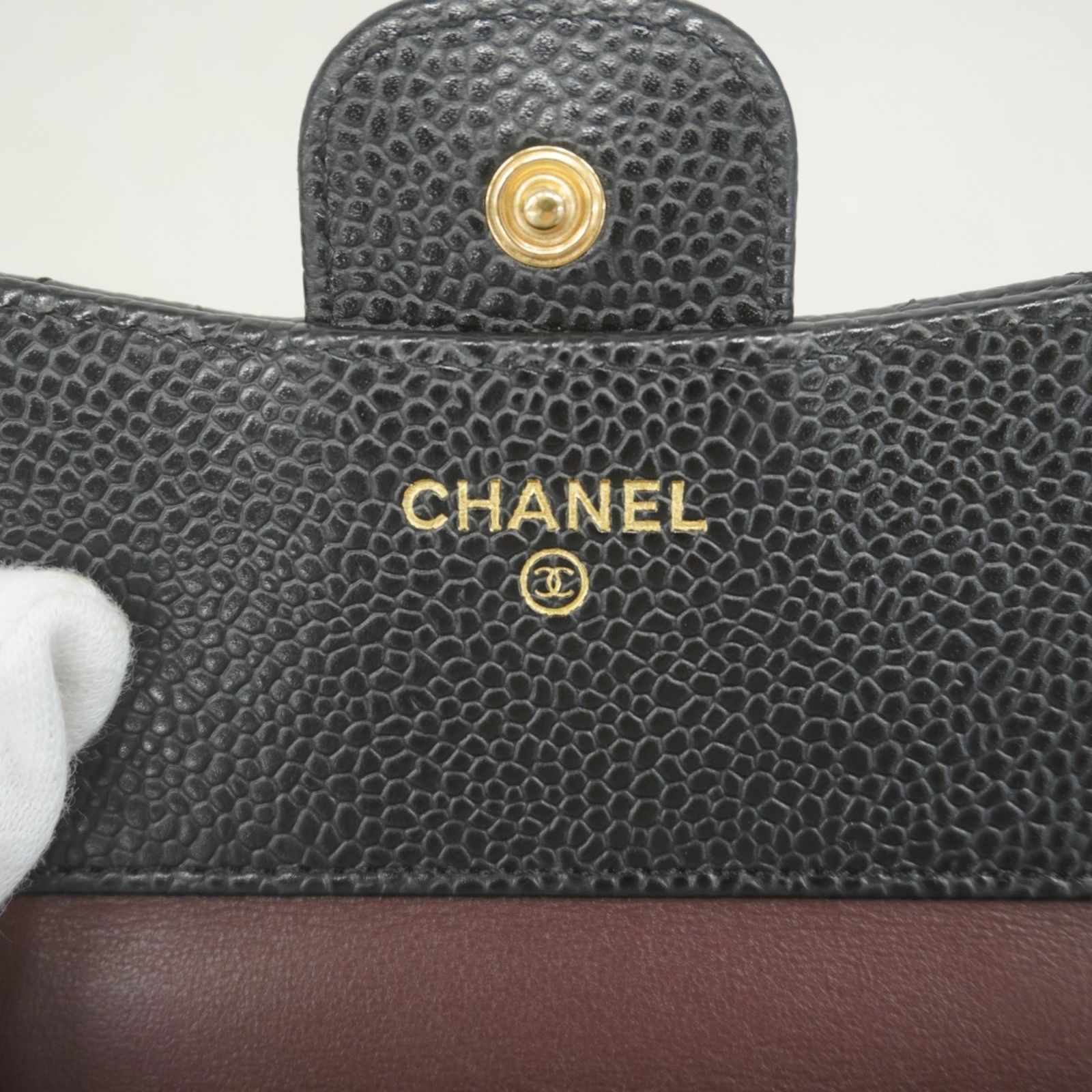 シャネル(Chanel) シャネル 三つ折り財布 マトラッセ キャビア