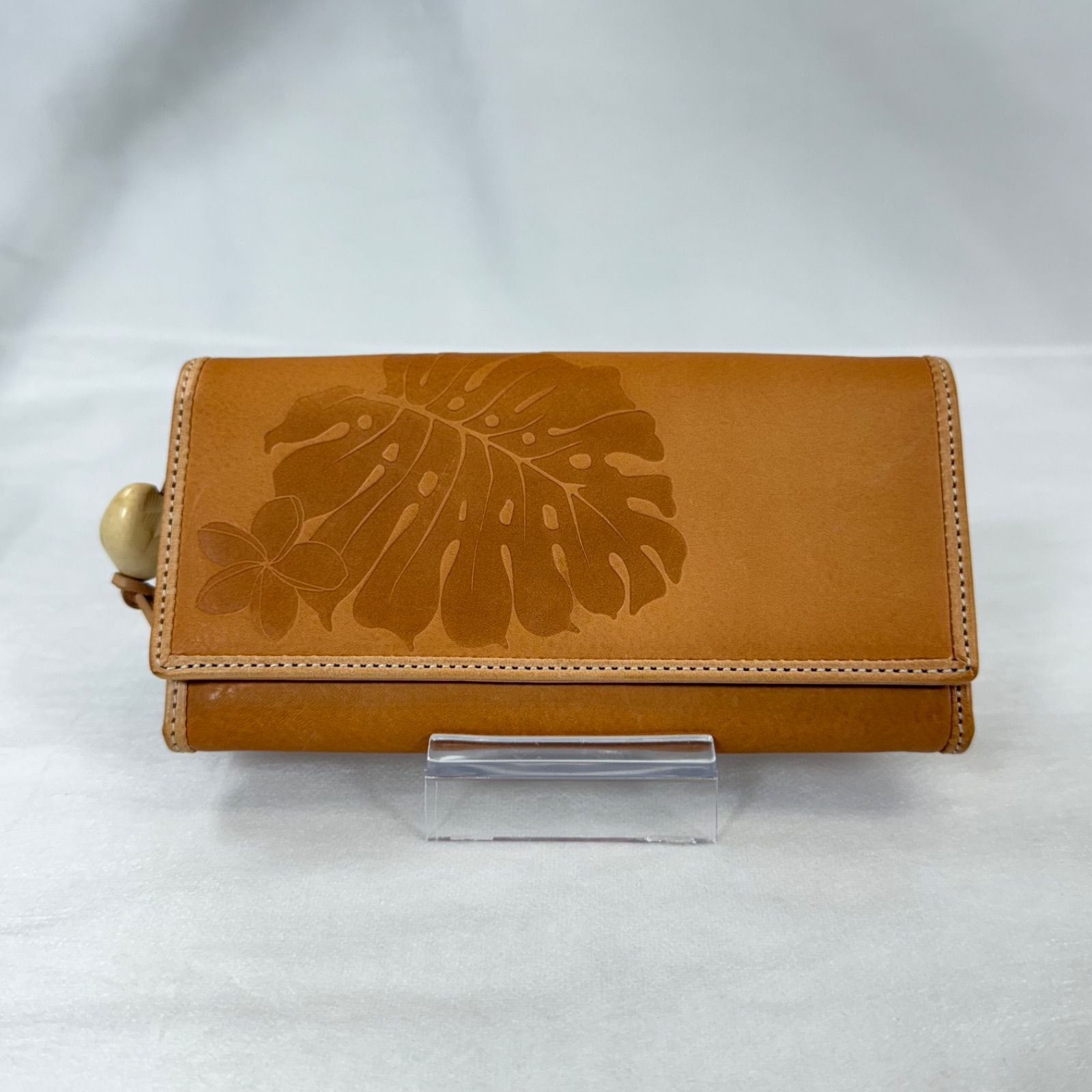 美品】HANALEI ハナレイ モンステラ&プルメリア 長財布 ロング 
