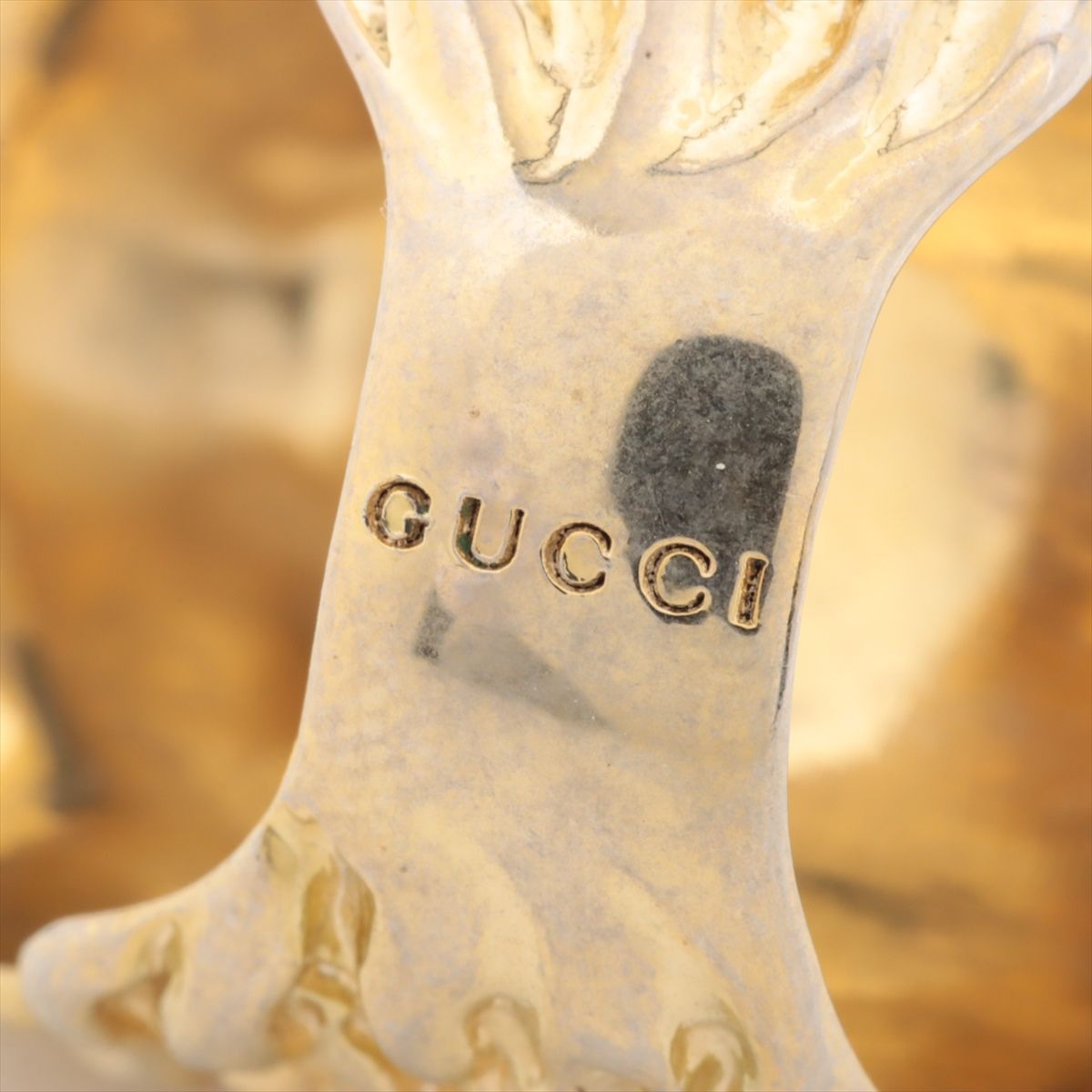 鑑定済み】 GUCCI グッチ ミケーレ期 ライオンヘッド GP × ストーン 