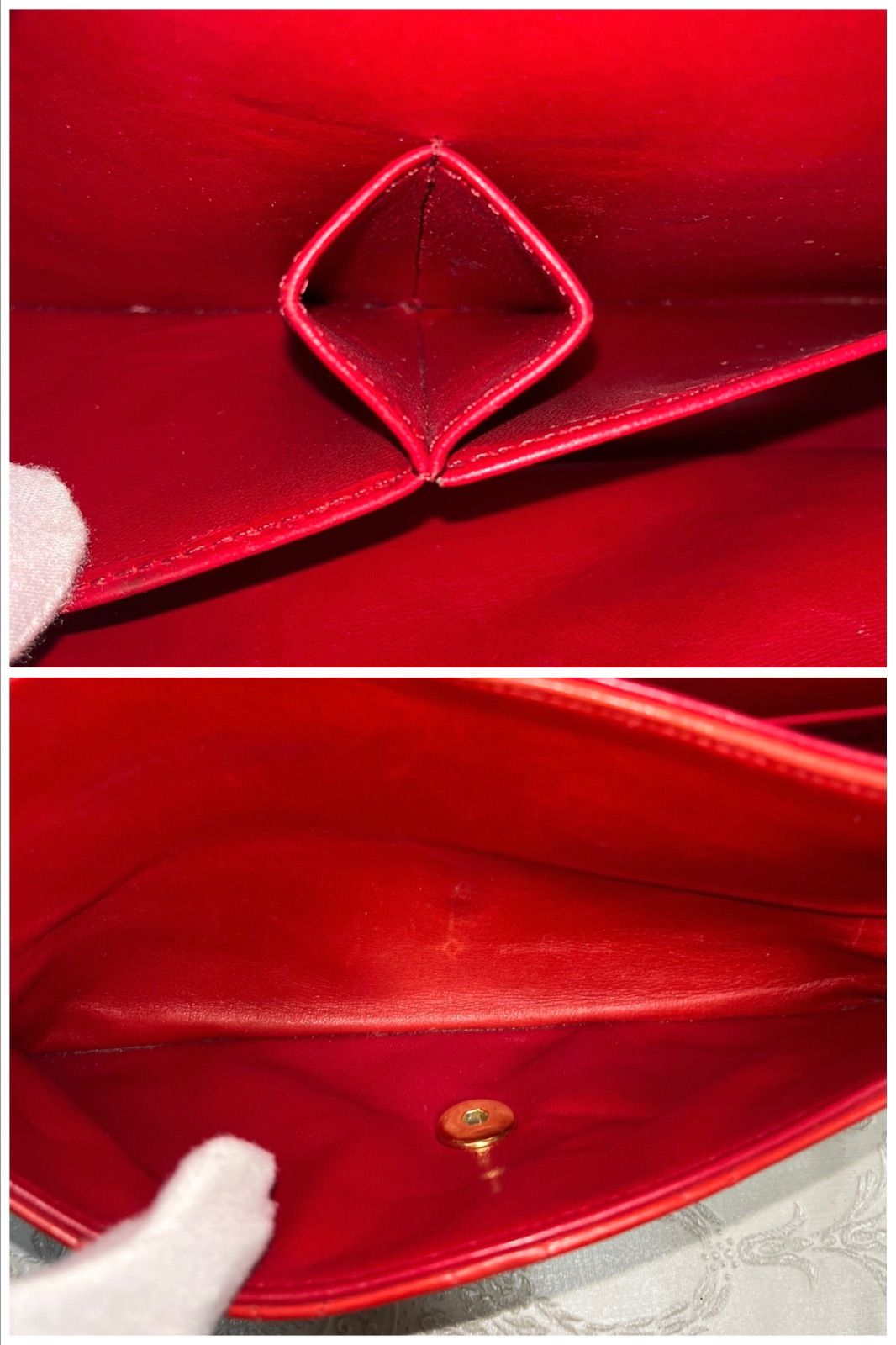 シャネル CHANEL マトラッセ ダブルフラップ ダブルチェーン 赤 097