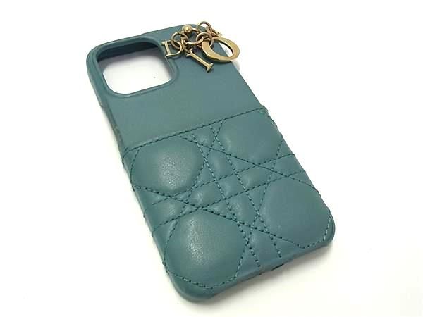 クリスチャンディオール iPhone13Pro スマホケース カナージュ ブルー ChristianDior ディオール レディディオール カナージュ レザー