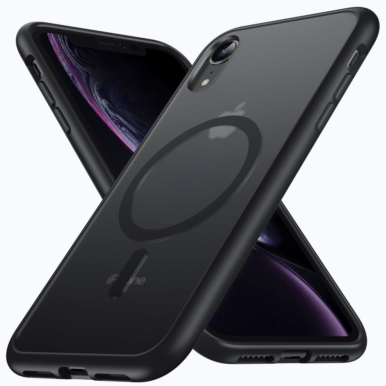 【NO.1 マグネット式】 iPhone XR 用 ケース [MagSafe 対応] ワイヤレス充電 [指紋防止] [スリムフィット] [半透明マットハードバック] [米軍MIL規格耐衝撃] アイフォンxr ケース アイホンxrケース スマ