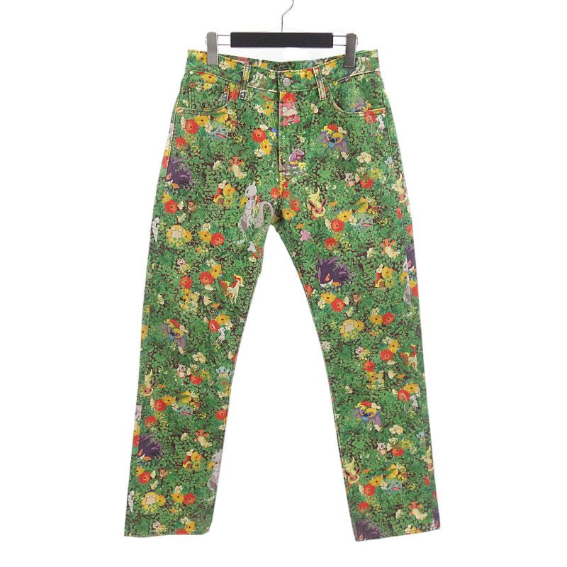リーバイス|LEVIS Pokemon ポケモン 25周年記念 デニムパンツ グリーン系マルチ サイズ メンズ30|32
