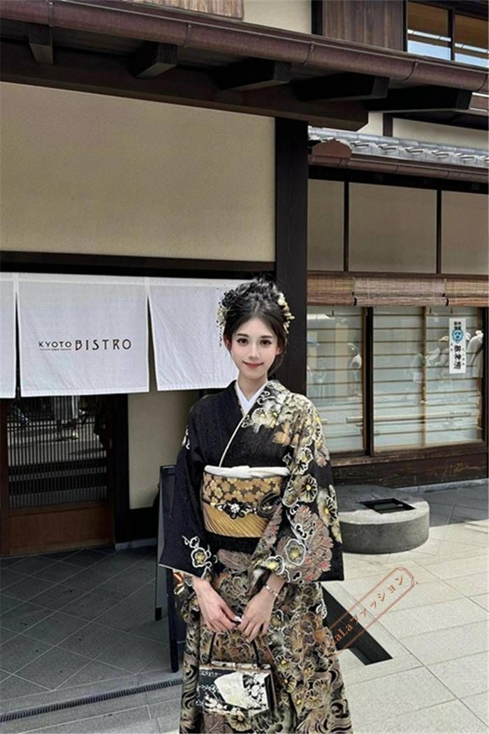 浴衣 和服 浴衣 黒 レディース ゆかた 女性 浴衣 ワンピース 浴衣 セット 花柄 女性 浴衣 レディース ゆかた 大人 ワンピースタイプ 花火大会 作り帯大人 着物 セット kkkili