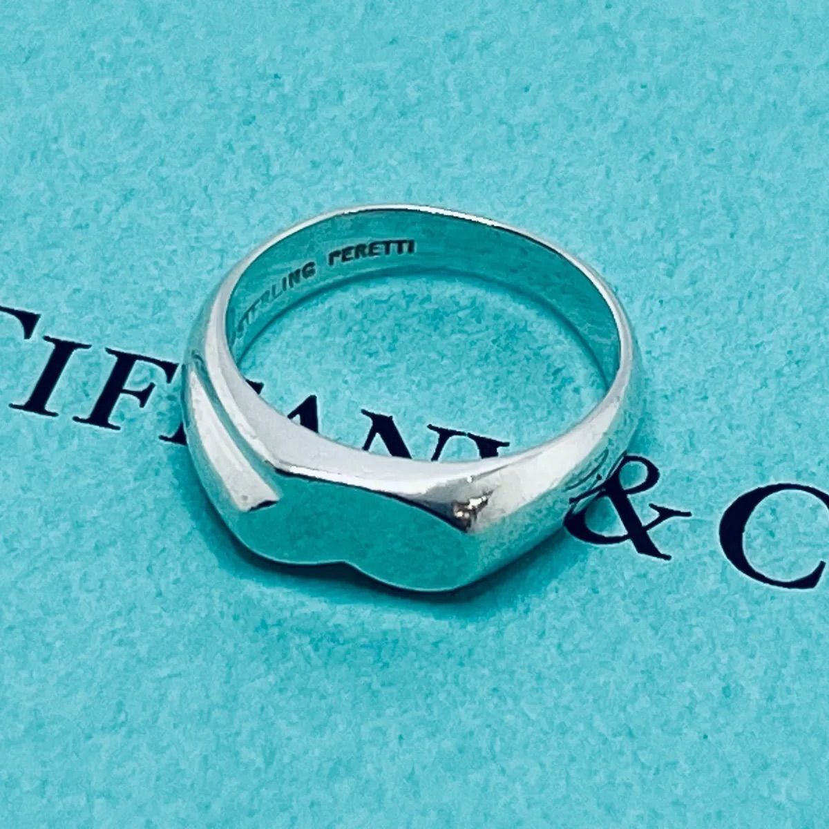 ティファニー 指輪 カーブドハート シグネット スターリングシルバー リング a078 Tiffany&Co. ティファニー カーブド ハート シグネット リング