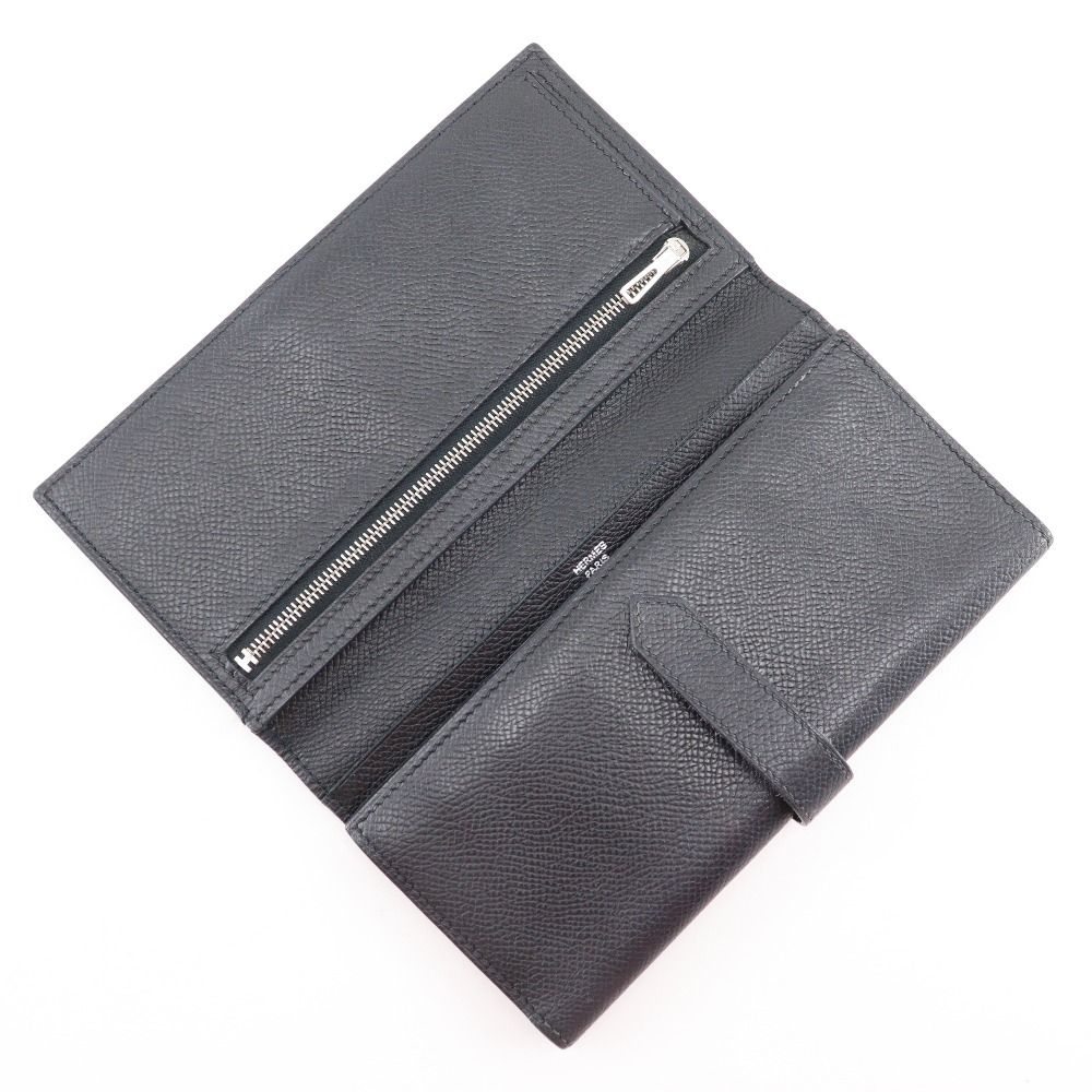 【HERMES】エルメス ベアンデュプリ 2PLIS 三つ折り ヴォーエプソン 黒 □K ユニセックス 長財布 HERMES】エルメス ベアンデュプリ 2PLIS 三つ折り ヴォーエプソン 黒