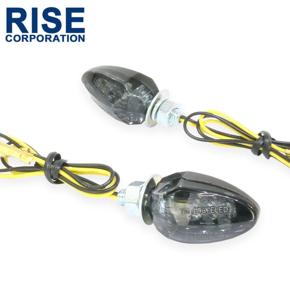 小型 LED ティアーズ ミニ ウインカー ブラックボディ スモークレンズ 車検対応 2個セット LEDウィンカー バイク オートバイ