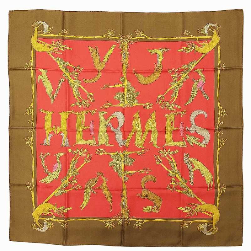 HERMES カレ90 アニマルアルファベット エルメス HERMES カレ90 ANIMAL ALPHABET アニマル アルファベット