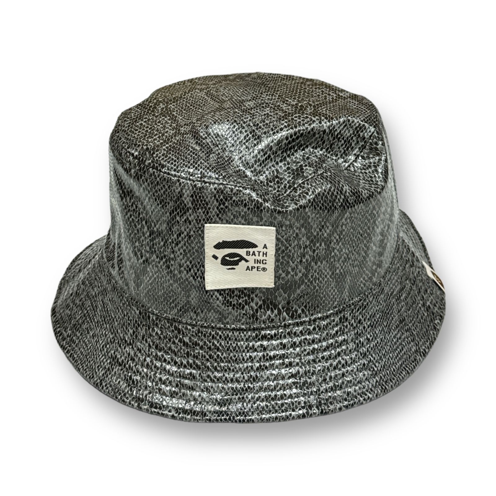 A BATHING APE SNAKE REVERSIBLE BUCKET HAT リバーシブル スネーク 蛇柄 バケットハット キャップ ハット 帽子 アベイシングエイプ  ブラック系  F  62619A7