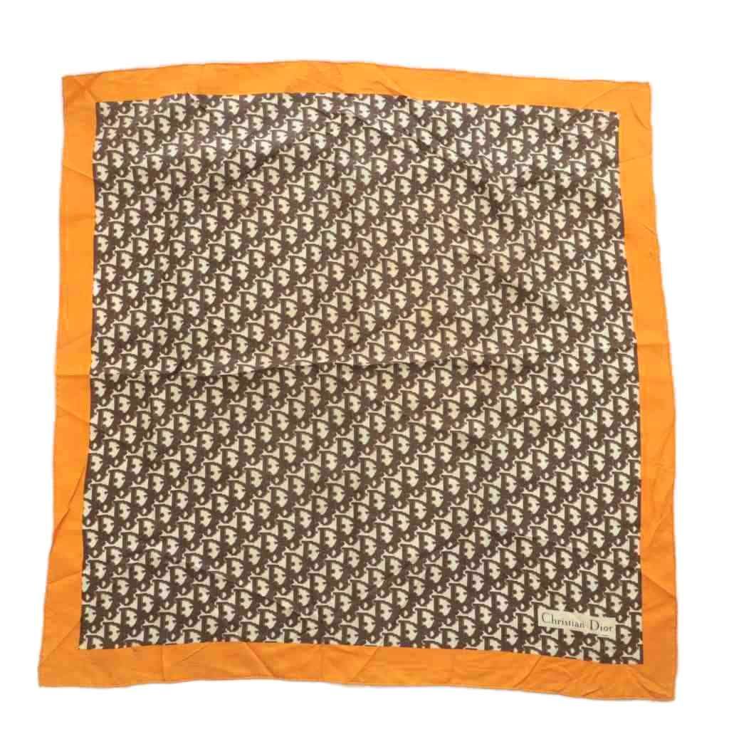 【美品】クリスチャンディオール ハンカチ トロッター シルク DIOR ディオール トロッター ハンカチ スカーフ グレー シルク