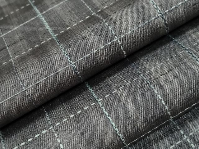 平和屋着物○上質な紬 刺し子 格子柄 正絹 逸品 CAAT9328dy - メルカリ