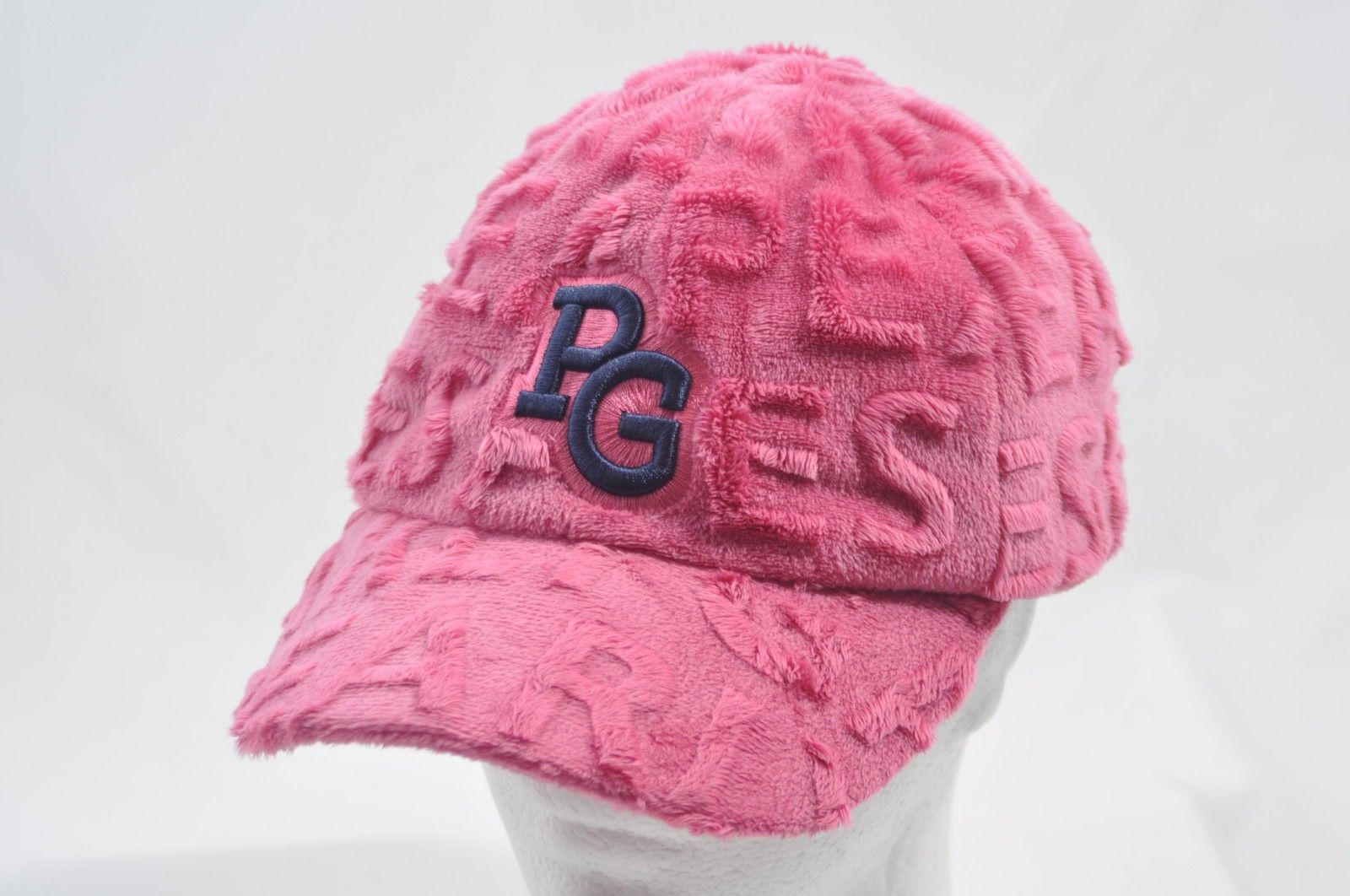 中古 パーリーゲイツ PEARLY GATES キャップ フリー ピンク/ロゴ柄 ファー