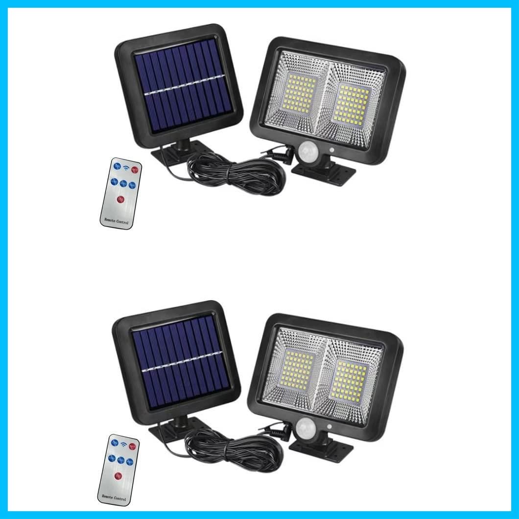 3種類点灯モード リモコン付き LEDソーラーライト LED センサーライト 防水 分離型　IP65防水　屋外照明 LED作業灯　防犯ライト　投光