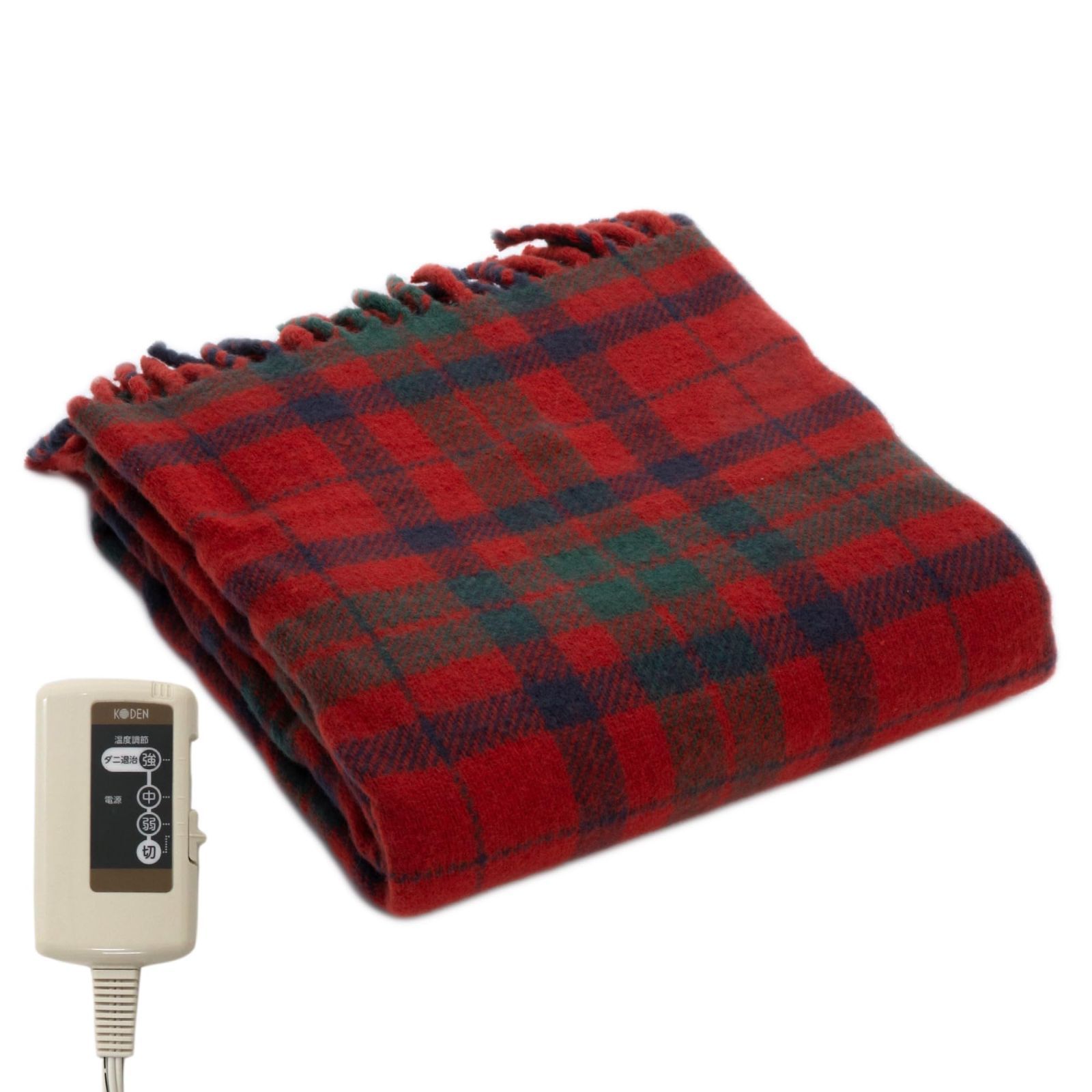 Color 4 レッド チェック柄 _Size 2 約140×82cm 広電 KODEN 電気毛布 ひざかけ 140×82cm レッド タータンチェック柄 洗える ダニ退治 スライド温度調節 CWN142H-RCK