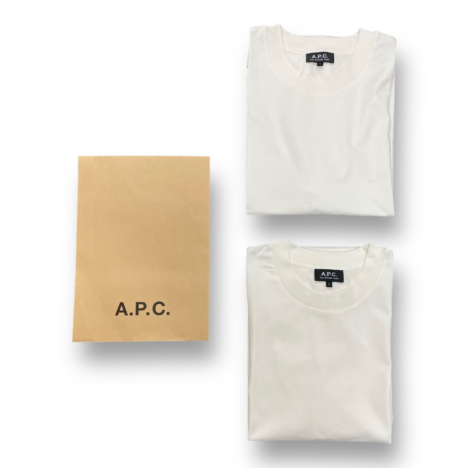 定価18700円 未使用 A.P.C. 2PACKAGE-T 2パック Tシャツ ホワイト 