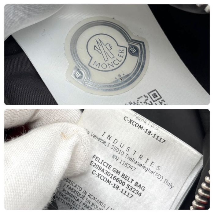 中古】良品 MONCLER モンクレール ナイロン × レザー ウエスト ボディ