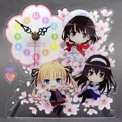 【中古】置き時計・壁掛け時計 恵＆英梨々＆詩羽 アクリル置時計 「冴えない彼女の育てかた Fine」