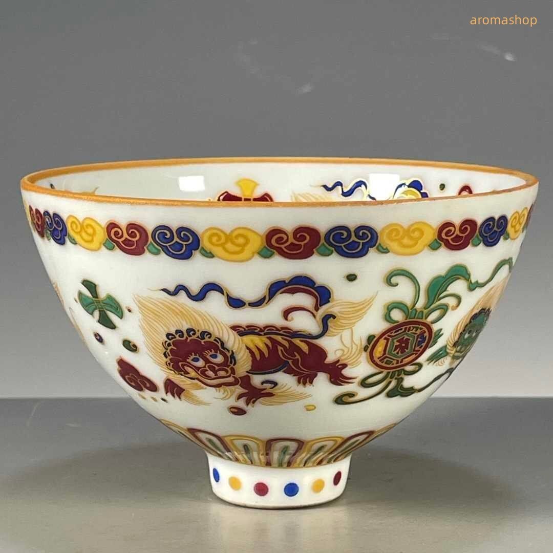 中国美術 黄釉 碗 置物