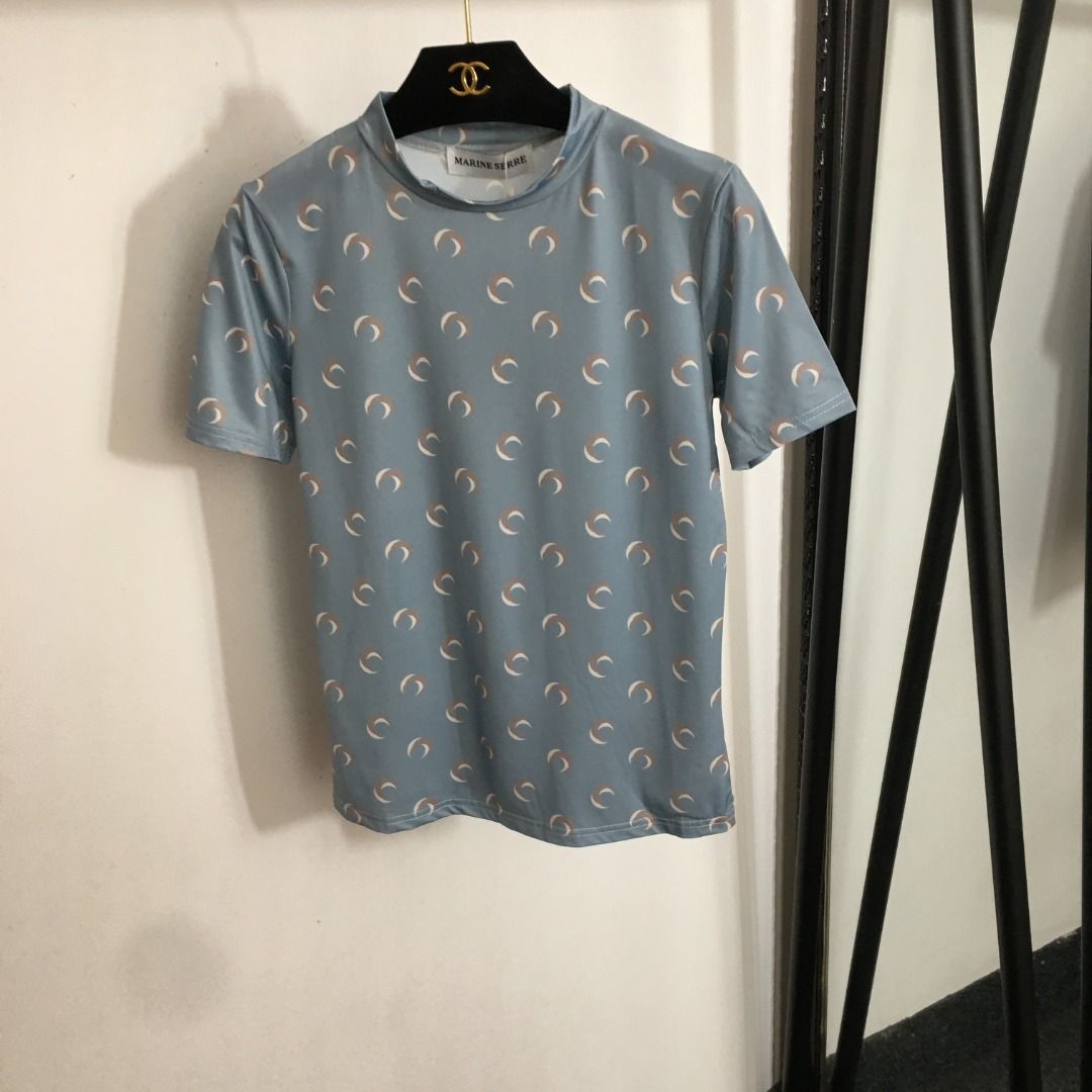 マリーンセル 月のプリント 女性 レディース 夏 Tシャツ 半袖 S/M/L MARINE SERRE Marine Serre マリーン セル Tシャツ Moon Logo