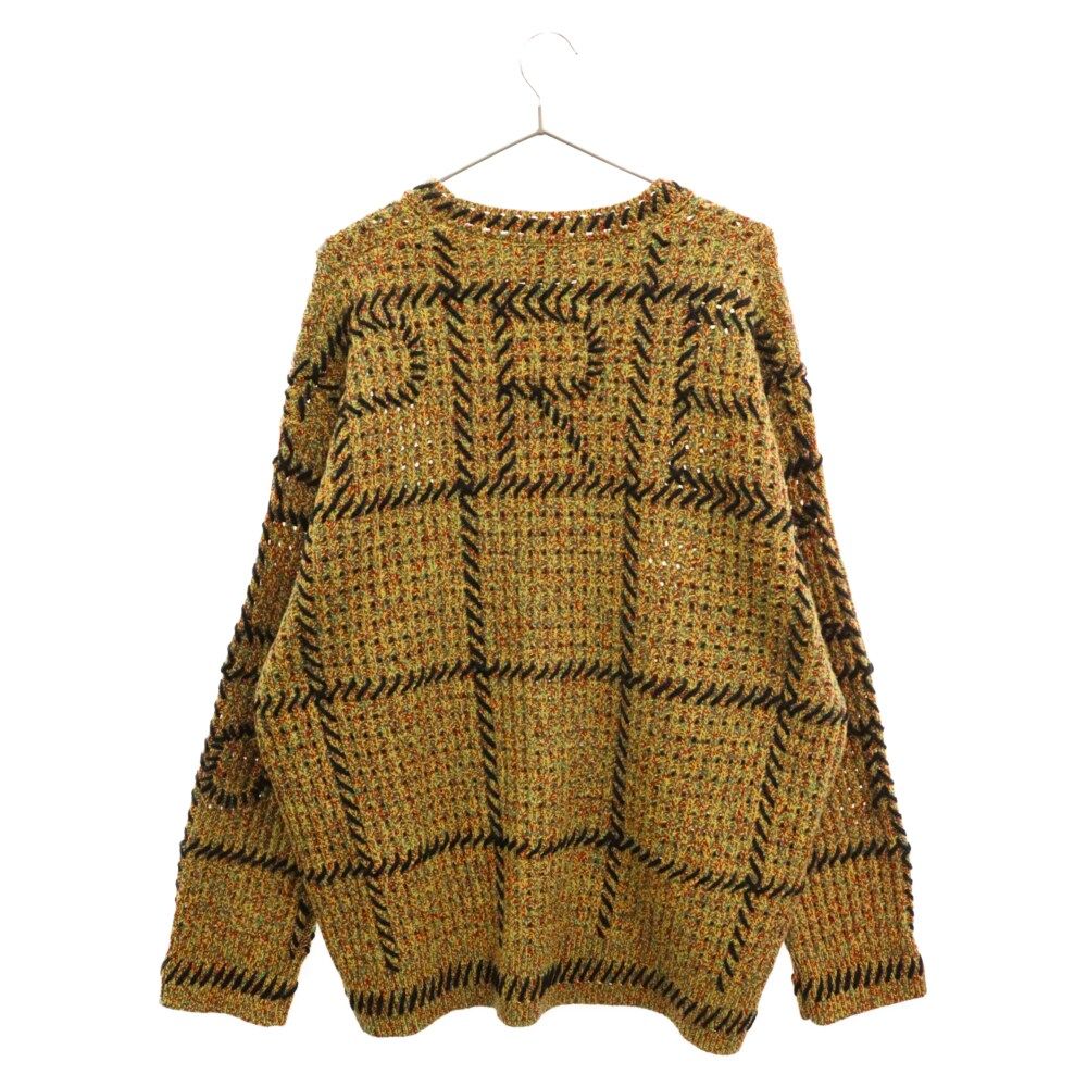 シュプリーム キルトステッチセーター イエロー Lサイズ SUPREME (シュプリーム) 23SS Quilt Stitch キルト ステッチニット長袖