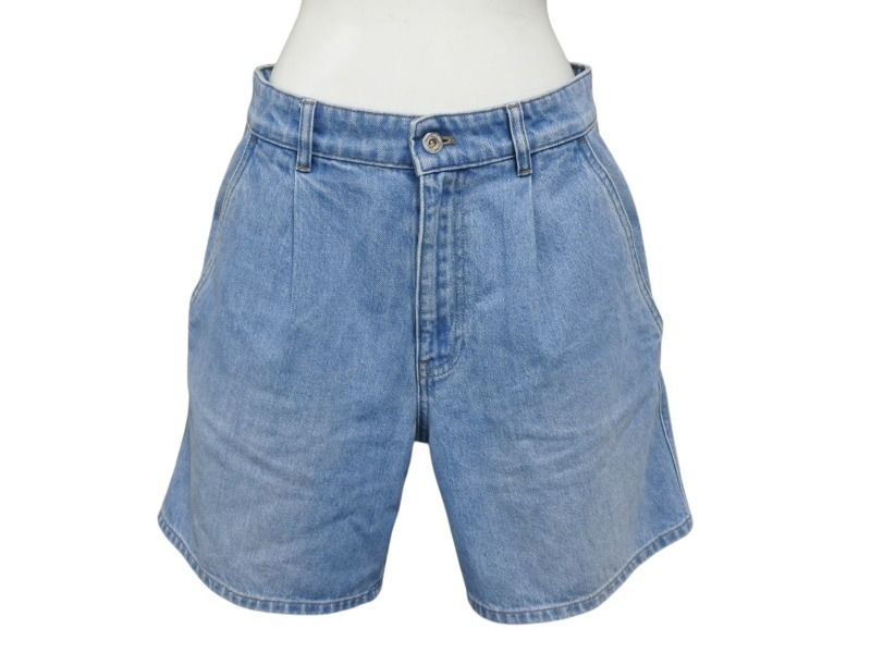 MIUMIU ミュウミュウ Denim Short Pants ロゴマーク入り デニムショートパンツ コットン サイズ38 4b007108