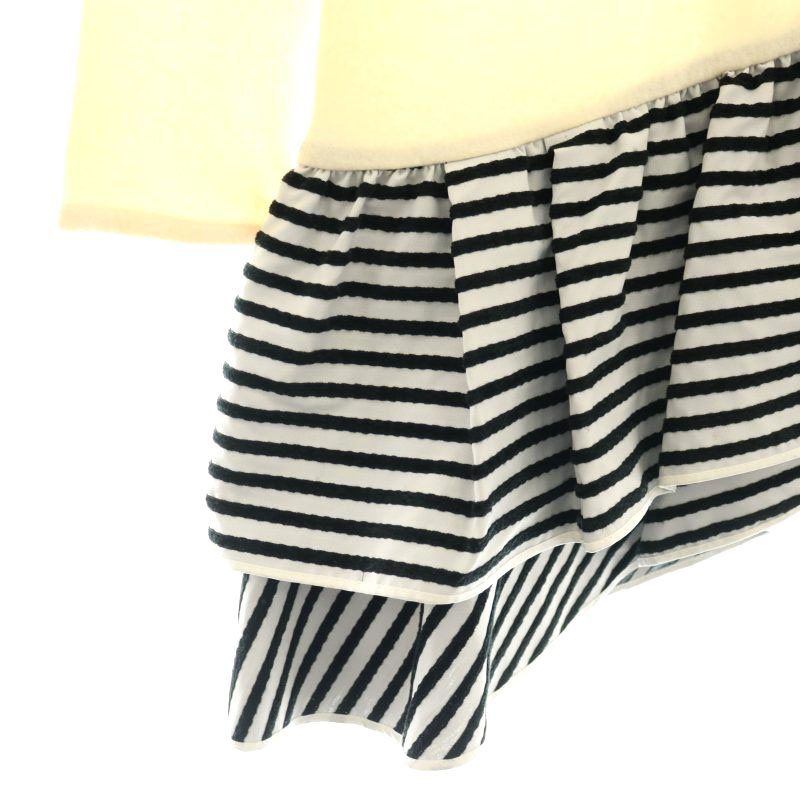 ボーダーズアットバルコニー WOOL RUFFLED TEE