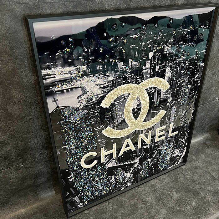 クリスタルオマージュアートパネル 完成品/送料無料】アートパネル 夜景 景色 絵画 額縁入 クリスタル