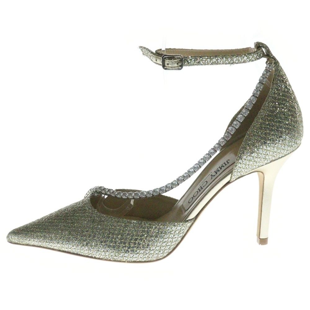 JIMMY CHOO　ジミーチュウ　グリッター　ハイヒール　アンクルストラップ JIMMY CHOOジミーチュウグリッターハイヒールアンクルストラップ