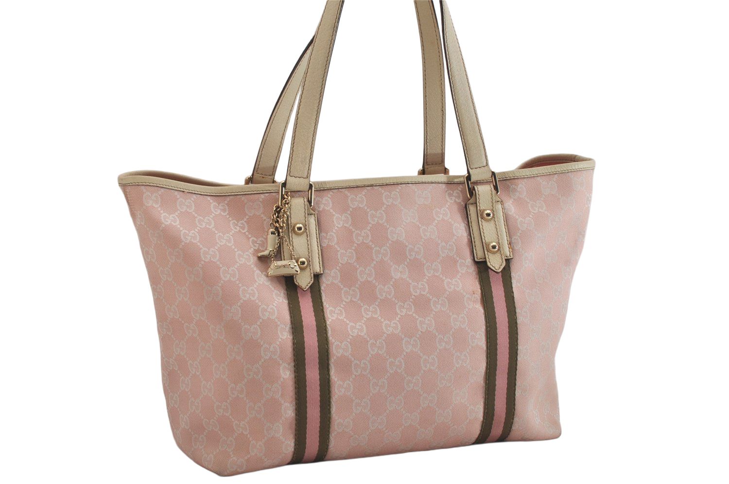 GUCCI グッチ シェリーライン トートバッグ GGキャンバス レザー