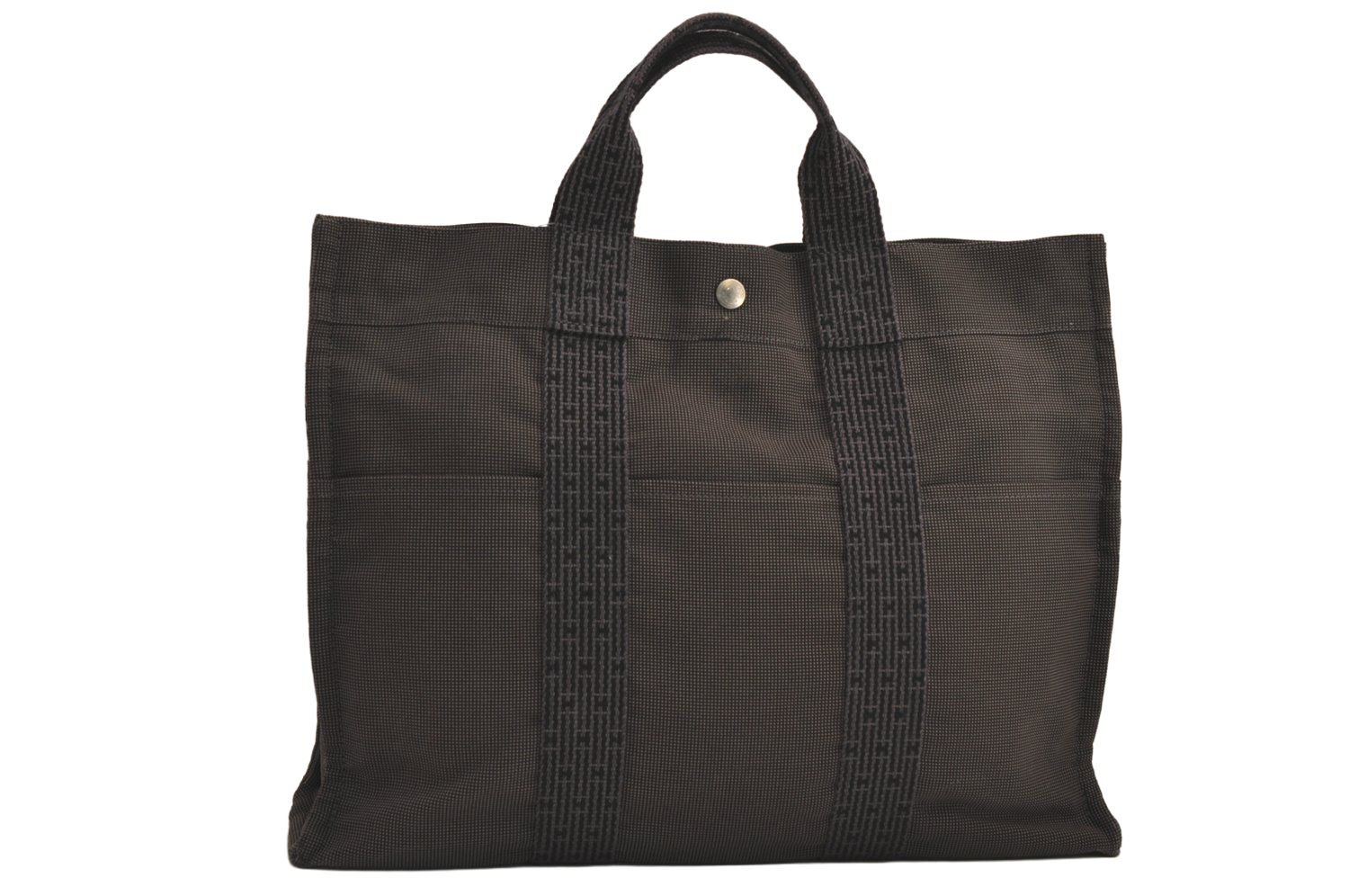 HERMES エルメス ヴィンテージ エールライン MM ハンドトートバッグ ナイロン グレー 6002M