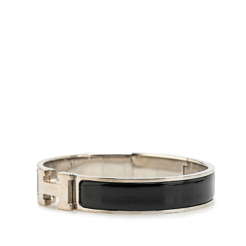 エルメス クリックH PM ブレスレット バングル シルバー ブラック  