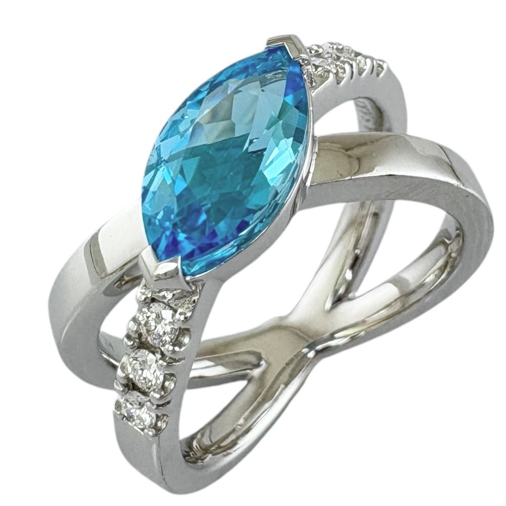 TASAKI/K18WG ダイヤモンド アコヤ ブルーパール ネックレス 18金