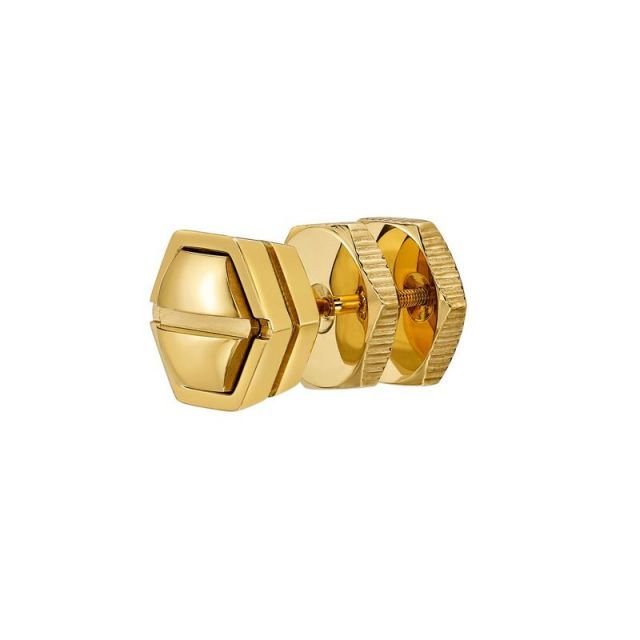 送料無料 リンクス メンズ ピアス イヤリング アクセサリー LYNX Men s G Tone Stainless Steel Screw Head Stud - Single Earring Yellow