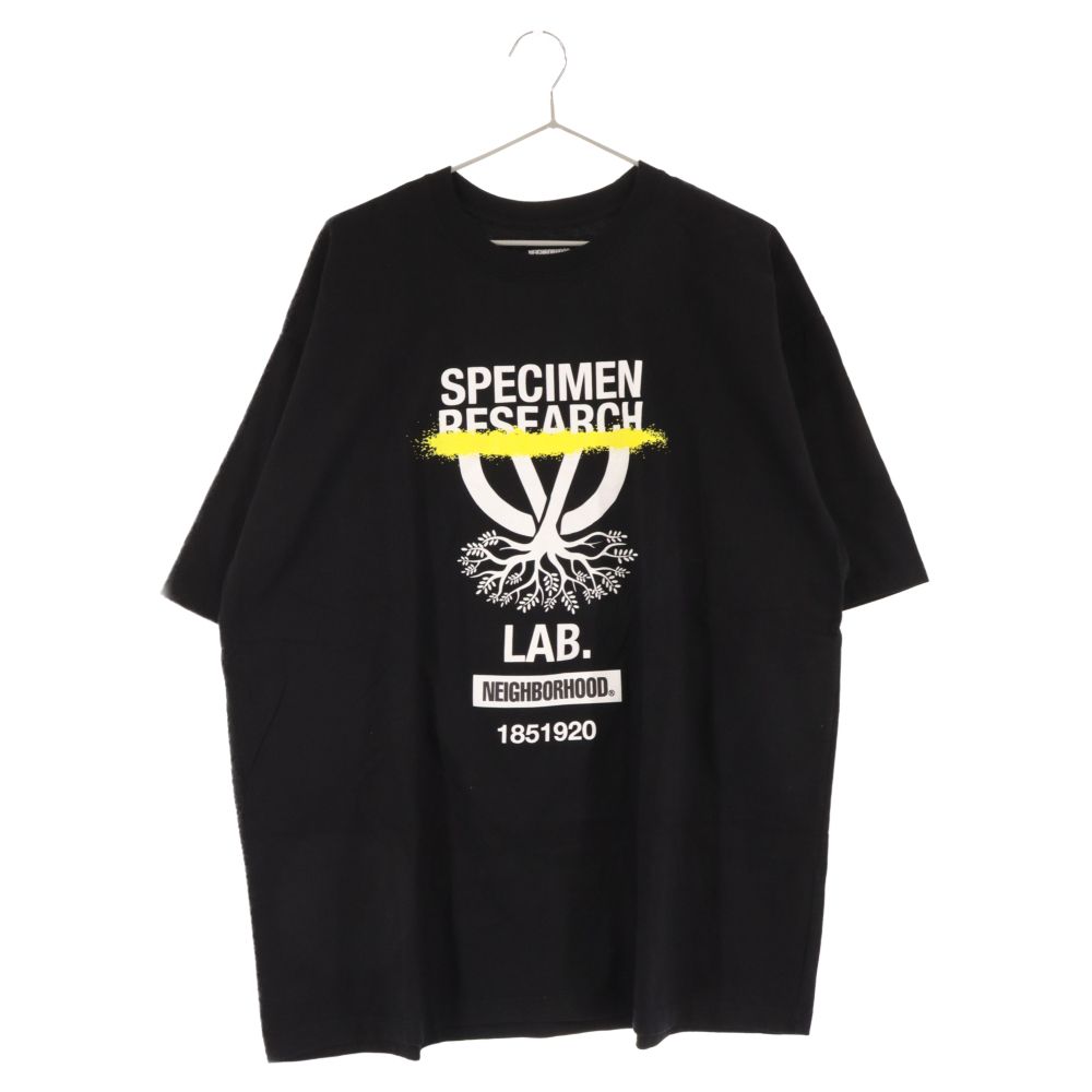 NEIGHBORHOOD (ネイバーフッド) SPECIMEN RESEARCH LABORATORY プリント 半袖Tシャツ ブラック