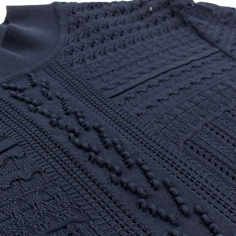 2023PS Mame Kurogouchi マメクロゴウチ Lace Stripe Knitted