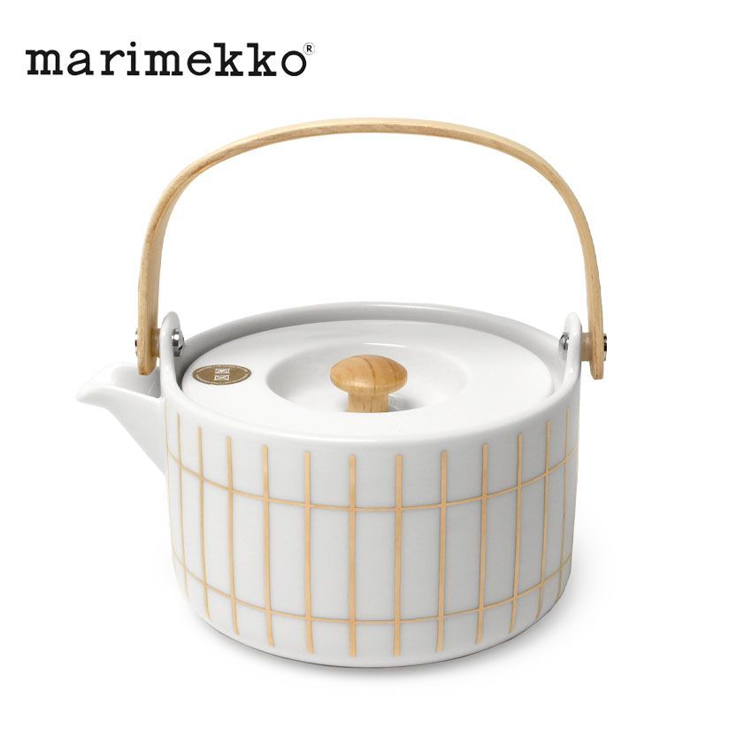 マリメッコ ポット 72862 Tiiliskivi ティーポット MARIMEKKO ティイリスキヴィホワイト 品番 74030334