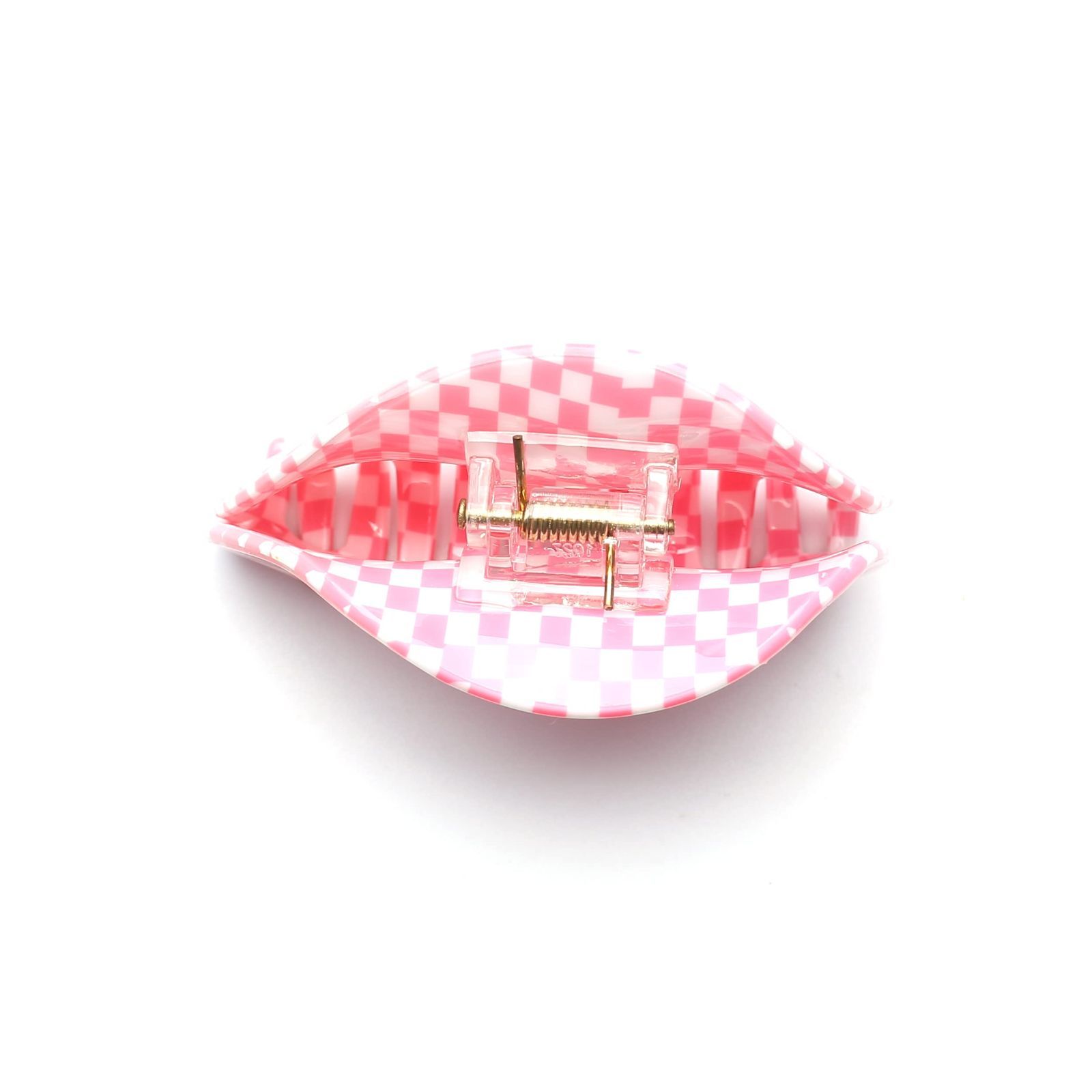  ヘアアクセサリ バンスクリップ ヘアクリップ レディース ピンク クリップ 髪留め 韓国 チェッカー 1本 7 8 cm 4 cmPink 中くらい QinGoo クリップ クリップ 輪ゴム