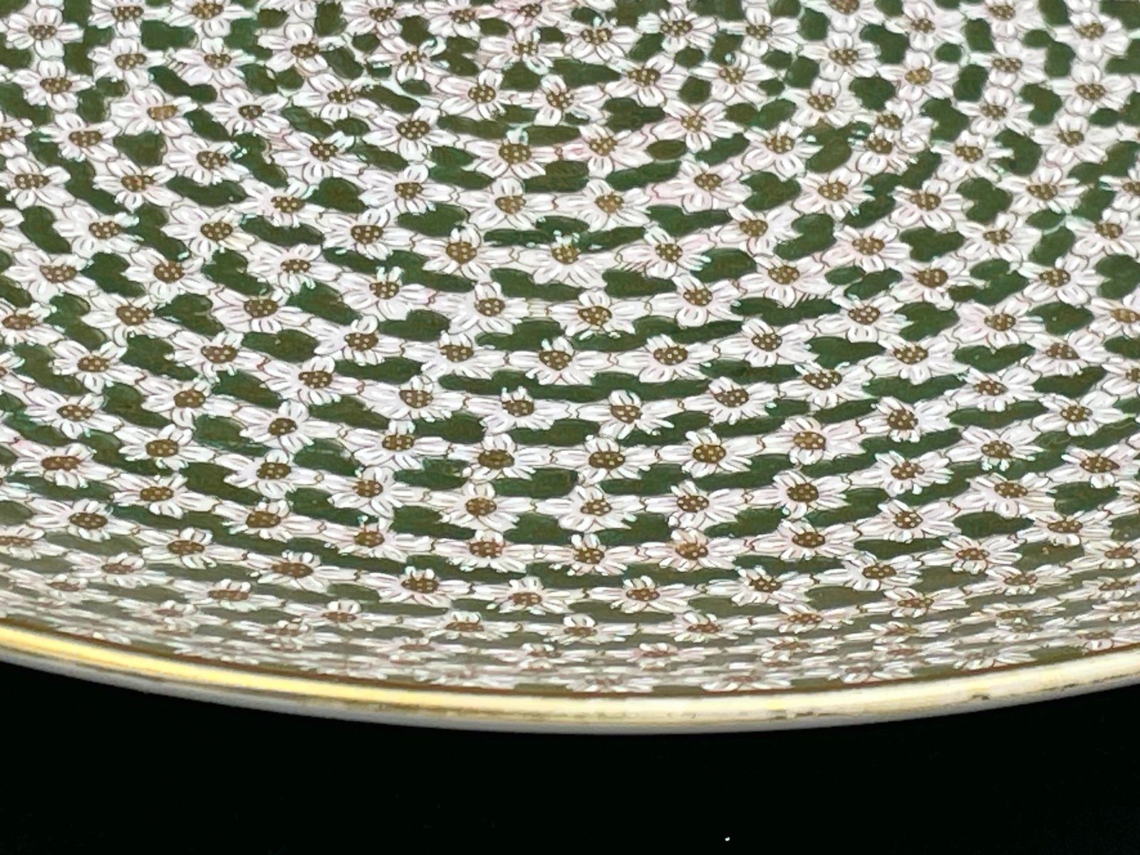 希少】明治期 九谷焼 大皿 31.5cm 里帰りアンティーク 手描き 千花文