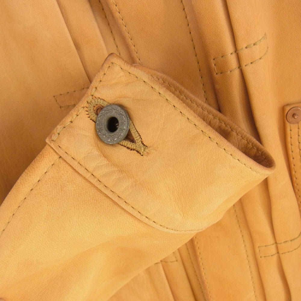 HIGH LARGE LEATHERS ハイラージレザー Oklahoma City 1st 大戦モデル ホースハイド レザージャケット イエロー系 38【中古】 HIGH LARGE LEATHERS ハイラージレザー Oklahoma City 1st 大戦モデル