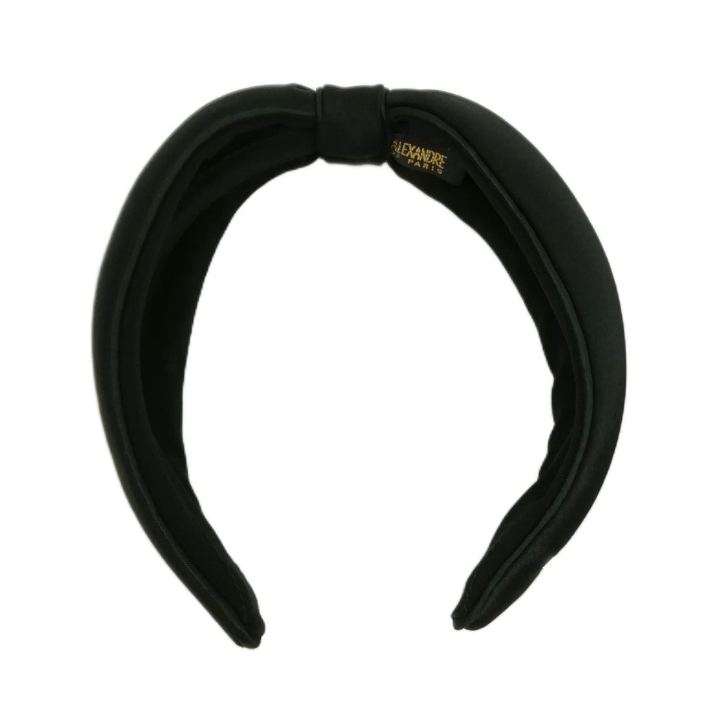 アレクサンドルドゥパリ Alexandre De Paris サテン リボンカチューシャ ヘアアクセサリー ブラック