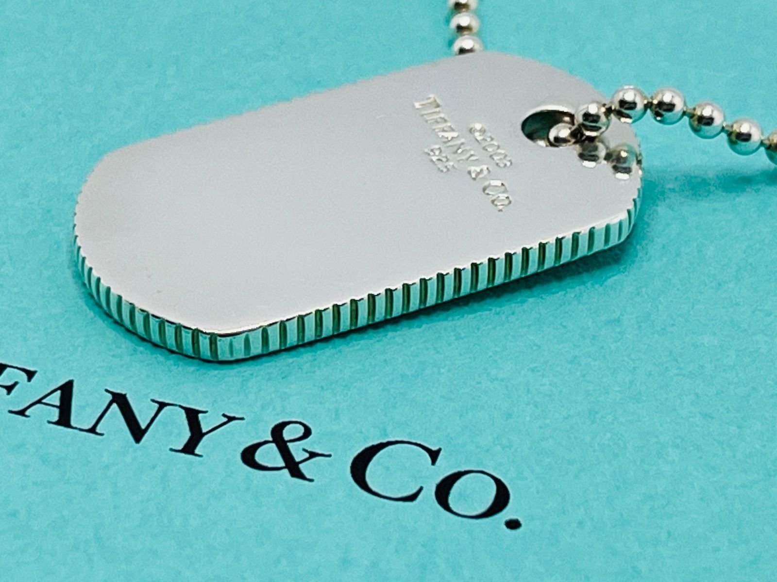 ☆極美品ティファニーネックレス　ドッグタグエッジIDプレート　シルバー TIFFANY&Co. ティファニー コインエッジ ドッグタグ プレート