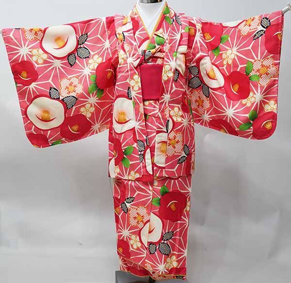 着物 きもの6点セット 女児 女の子 祝着 120cm 7～8才用 ピンク地 対応身長 115cm～125cm NO41704